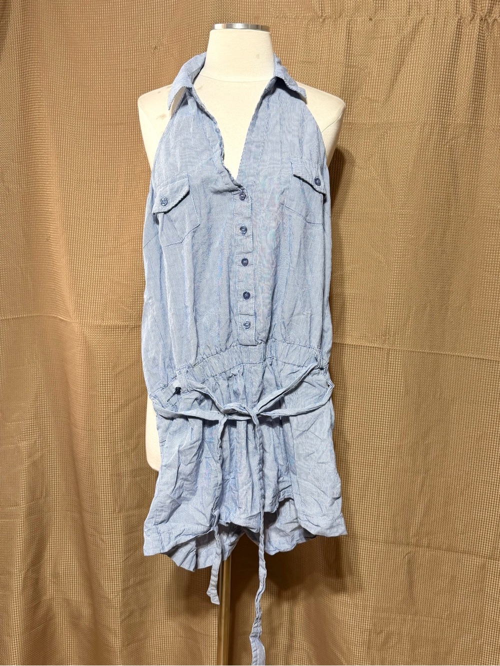 Cyrus Light Blue Halter Romper